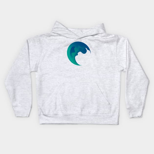 Circle Waves Kids Hoodie by joeymono